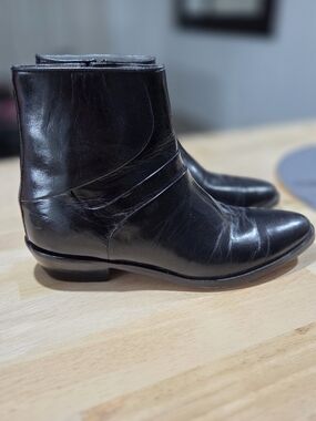 David Taylor Black Leather Ankle Boots